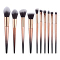 10-Piece Professional Makeup Brush Set – Synthetic Fibre, Aluminium Ferrule