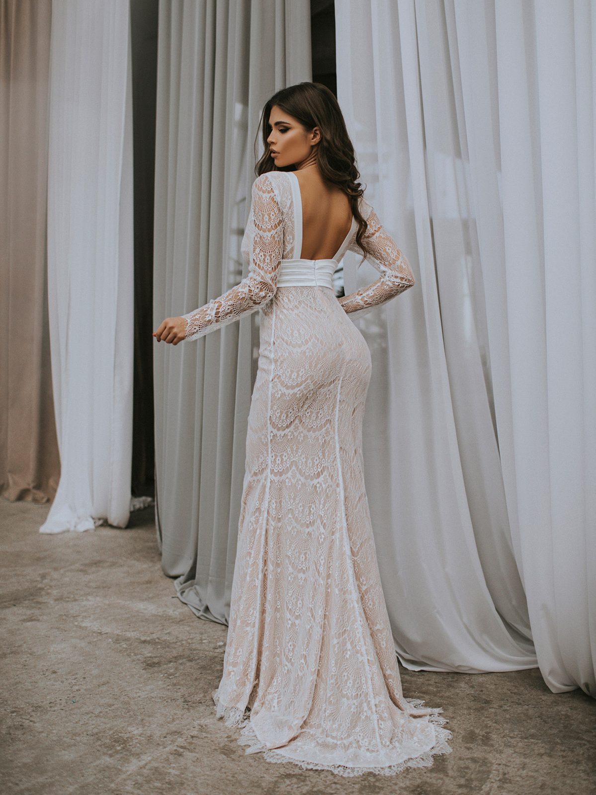 Lace Evening Gown – Satin Tuxedo Detail, Black Tie & Wedding Guest Maxi Dress