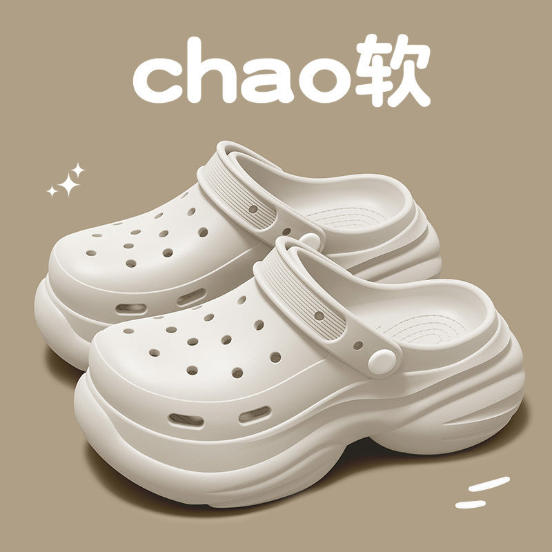 Crocs Thick-Sole Beach Sandals – Elevated Sole, Anti-Slip, Summer Footwear