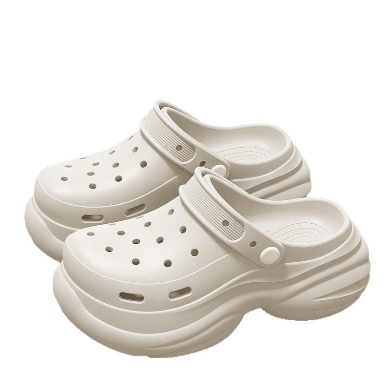 Crocs Thick-Sole Beach Sandals – Elevated Sole, Anti-Slip, Summer Footwear