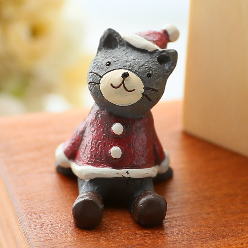 Christmas Tree Elk Doll Ornaments Set – Resin Cute Festive Decorations, Scene Décor Gift