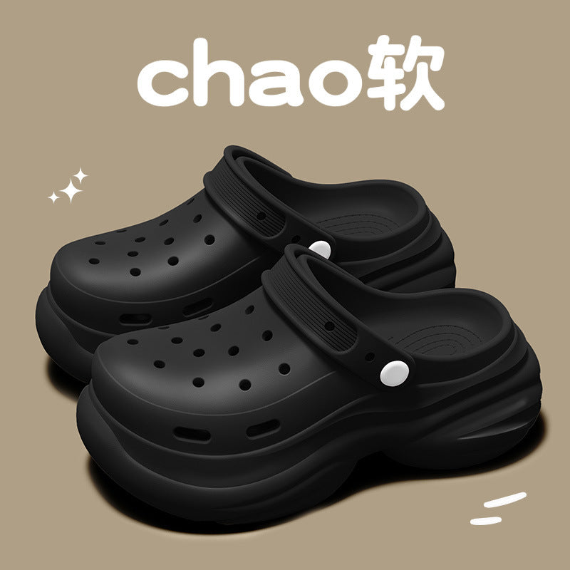 Crocs Thick-Sole Beach Sandals – Elevated Sole, Anti-Slip, Summer Footwear