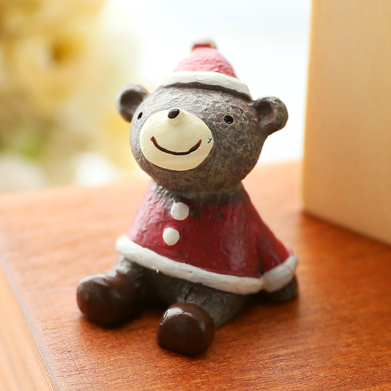Christmas Tree Elk Doll Ornaments Set – Resin Cute Festive Decorations, Scene Décor Gift