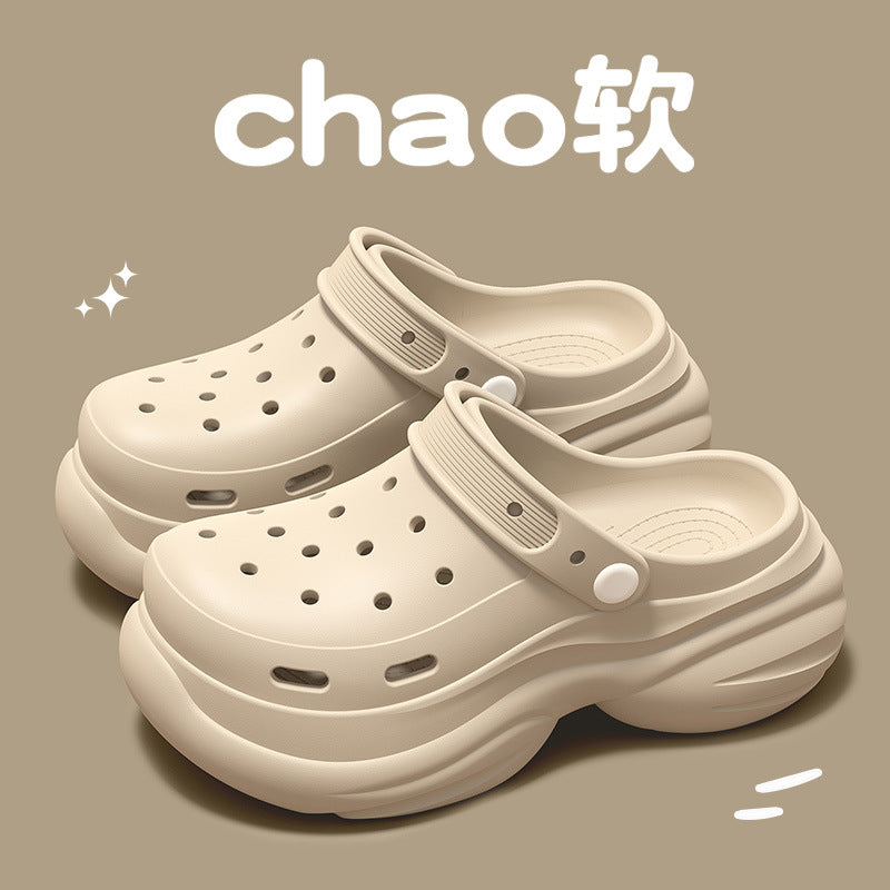 Crocs Thick-Sole Beach Sandals – Elevated Sole, Anti-Slip, Summer Footwear