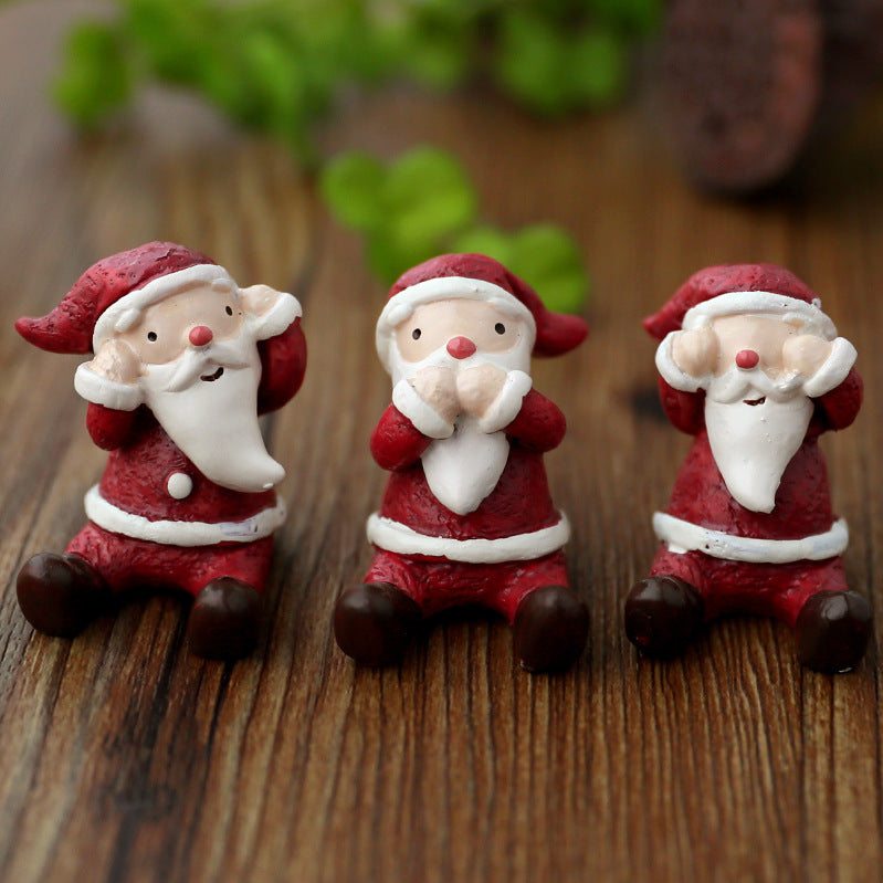 Christmas Tree Elk Doll Ornaments Set – Resin Cute Festive Decorations, Scene Décor Gift