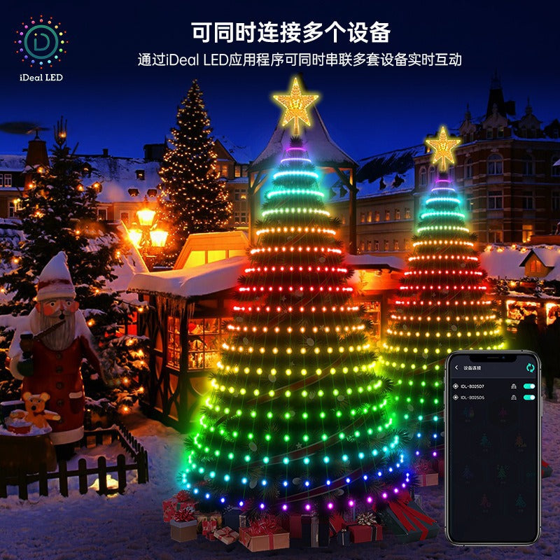 Bluetooth Smart Christmas Tree String Lights – 400 LED, App-Controlled, Colour Changing, USB
