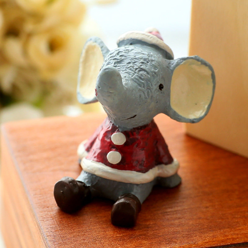 Christmas Tree Elk Doll Ornaments Set – Resin Cute Festive Decorations, Scene Décor Gift