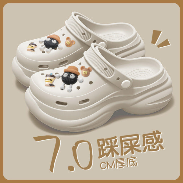 Crocs Thick-Sole Beach Sandals – Elevated Sole, Anti-Slip, Summer Footwear