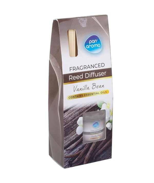 Pan Aroma Vanilla Bean Reed Diffuser – 30ml, Essential Oil Blend, Home Fragrance