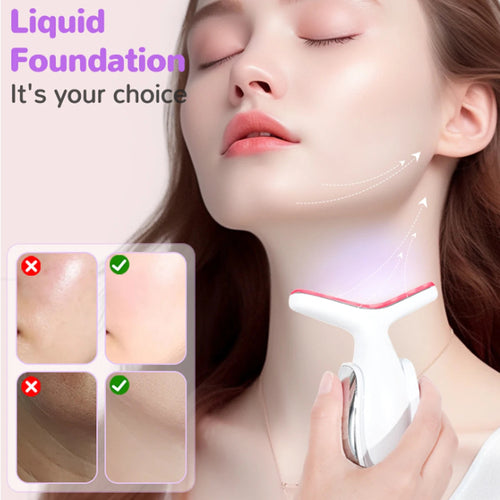 7-Colour LED Face & Neck Massager – Rechargeable, Heat Mode, Anti-Ageing