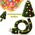 USB Christmas Projector Night Light – 6+ Holiday Patterns, Flexible Tree Lamp, Bedroom & Ceiling Décor
