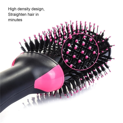2-in-1 Hot Air Brush Hair Dryer – Ionic, 1000W, 3 Heat Settings, UK Plug