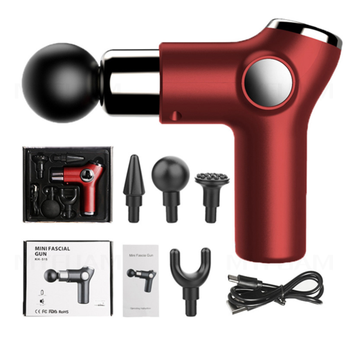 32-Speed Mini Massage Gun – Deep Tissue, LCD Display, 4 Heads, USB-C Charging