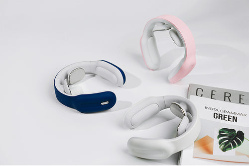 Smart Electric Neck & Shoulder Massager – Pulse, Heat Compress, 3 Modes, Blue