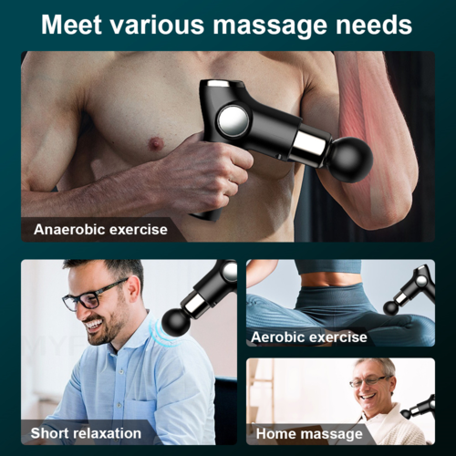 32-Speed Mini Massage Gun – Deep Tissue, LCD Display, 4 Heads, USB-C Charging