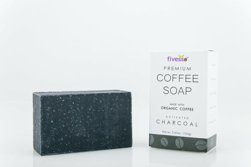 Activated Charcoal Coffee Soap Bar – Organic, Exfoliating, Vegan & Cruelty-Free, 3.65oz