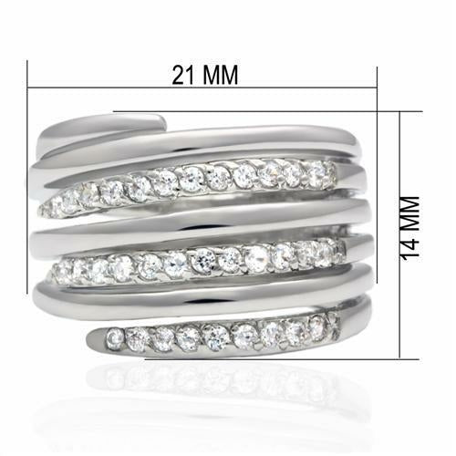 Rhodium Plated Brass Ring – AAA Grade Clear CZ, Classic Style