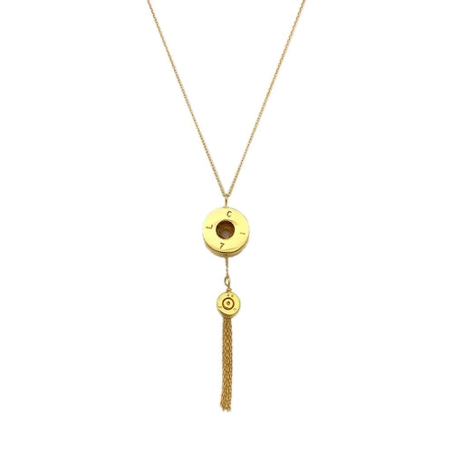 Recycled Brass Bullet & Bombshell Tassel Necklace – Handmade, Fair Trade, Cambodia